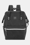 Water Resistant Canvas Backpack Bag with Side Pockets - Light Mauve