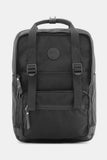 Waterproof Canvas Backpack Bag with Side Pockets - Black