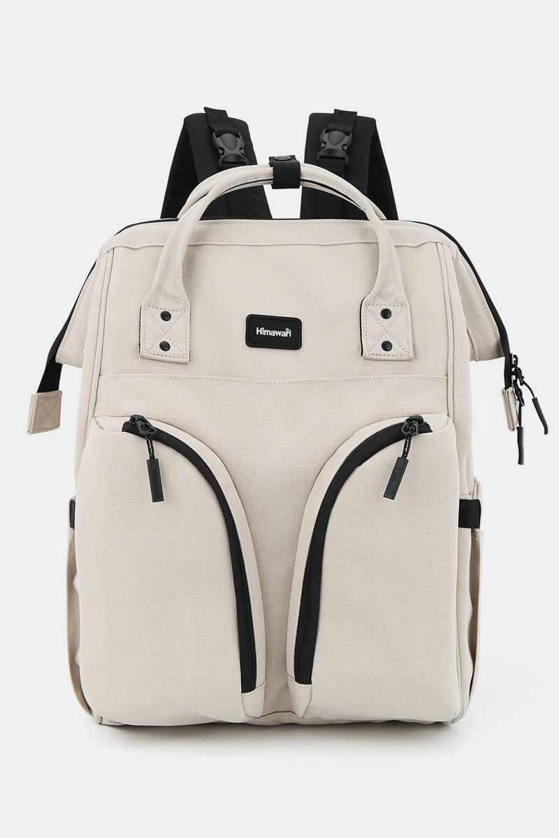 Waterproof Backpack Bag with Multilayer Pockets - Ivory