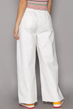 Ripped Drawstring Split Wide Leg Bottoms