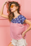 Star Rpinted with Stripe Combo Top