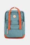 Waterproof Canvas Backpack Bag with Side Pockets - Teal