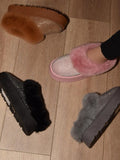 Embellished Faux Fur Platform Booties