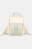 Contrast Waterproof Canvas Backpack Bag with Round Label - Apple