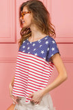 Star Rpinted with Stripe Combo Top
