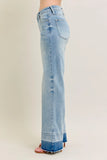 Full Size High-Rise Raw Hem Relaxed Jeans