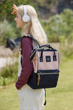 Waterproof Canvas Backpack Bag with Side Pockets - Light Blue