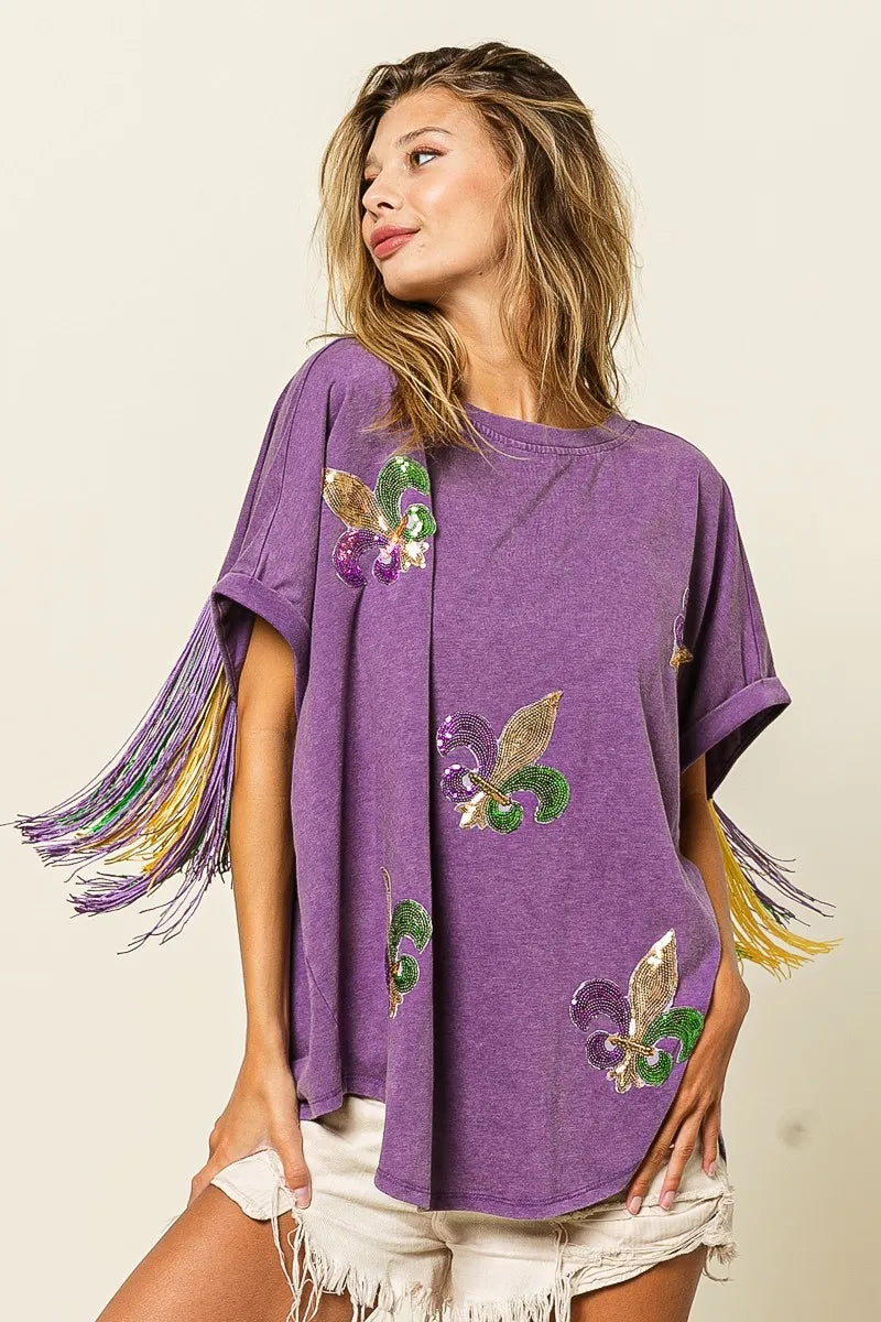 Whimsical Butterfly Fringe Boho Tee