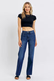 Streamlined Waist Straight-Leg Jeans