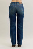 Full Size Seam Detail High-Waisted Straight Jeans