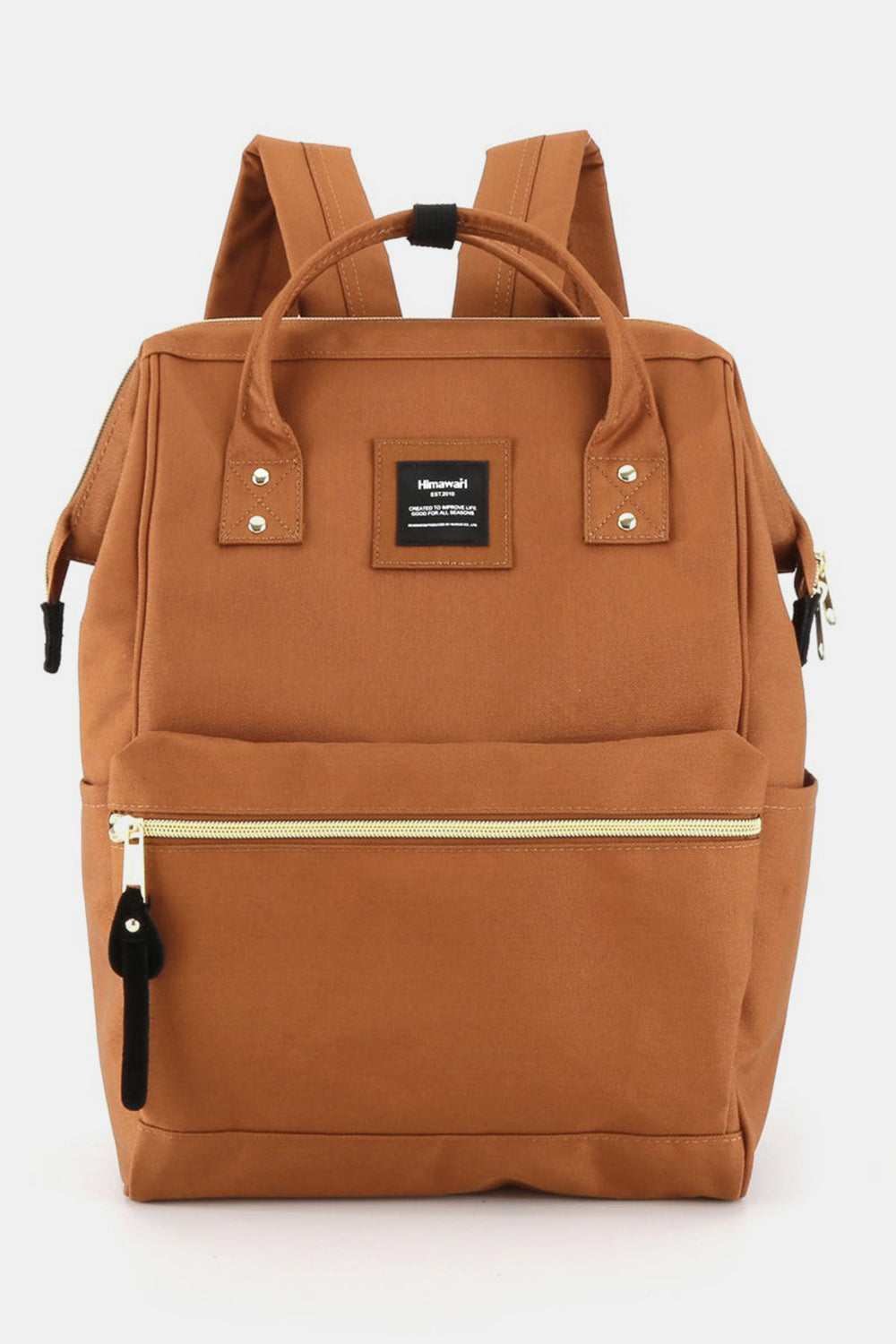 Waterproof Canvas Backpack Bag with Side Pockets - Grey/Navy