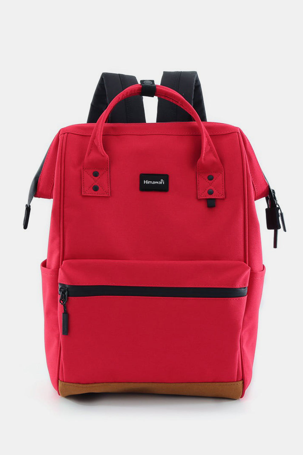Waterproof Canvas Travel Backpack Bag with USB Port - Red