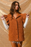 Diamond Quilted Ruffle Sleeve Vest