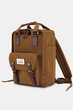 Contrast Waterproof Nylon Backpack Bag - Beige