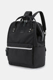 Waterproof Design Arcuate Shoulder Strap Backpack Bag with Handles - Black