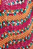 Contrast Wooden Beaded Tote Bag
