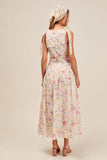 Floral Patterned Crop Top and Maxi Skirt Ensemble