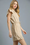 Chic Ruffle Sleeve Tie Waist Short Dress