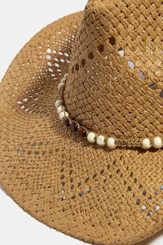 Western Fedora with Mixed Beaded Strap Hat