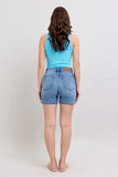 Full Size 2 Button Denim Shorts with Pockets Plus Size