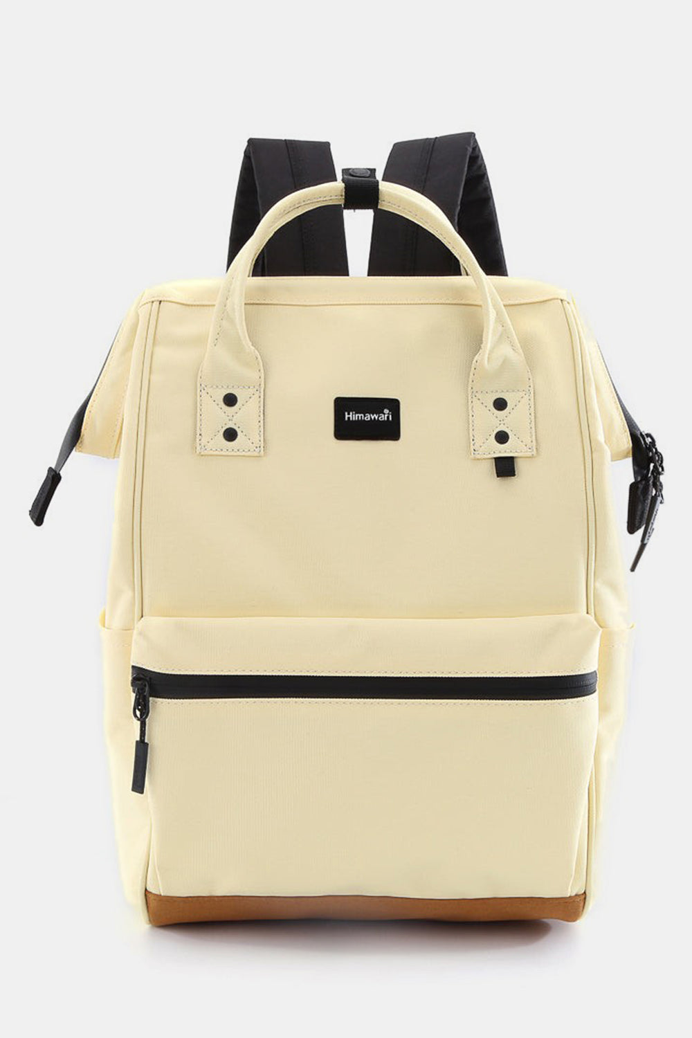 Waterproof Canvas Travel Backpack Bag with USB Port - Cream
