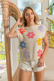 Floral Embroidered Knit Vest with Bohemian Flair