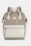 Water Resistant Canvas Backpack Bag with Side Pockets - Sage/Black