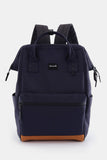 Waterproof Canvas Travel Backpack Bag with USB Port - Navy