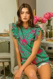 Botanical Leaf Print Blouse