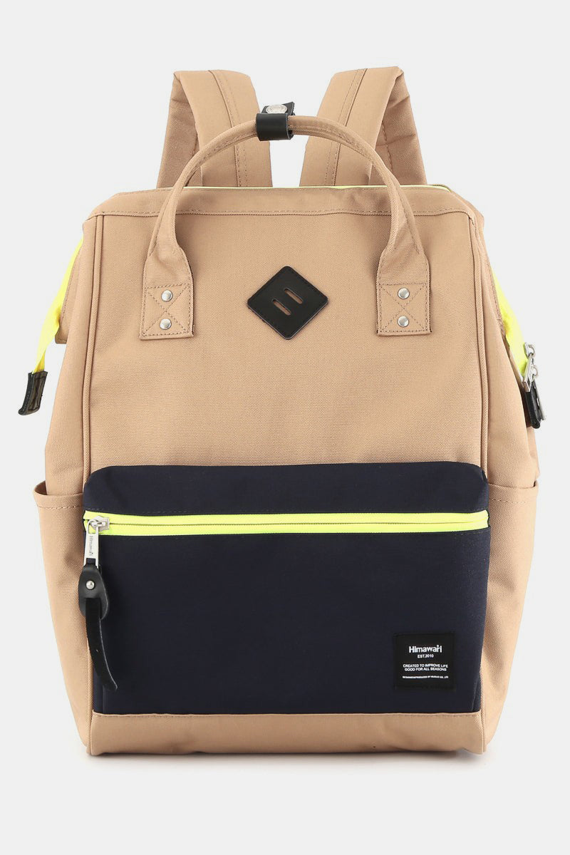 Contrast Waterproof Backpack Bag with Reinforced Edges - Sand