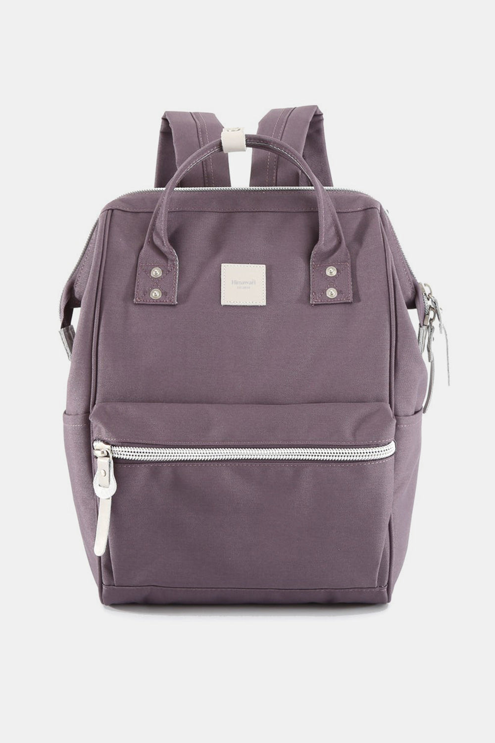 Water Resistant Canvas Backpack Bag with Side Pockets - Blush Pink