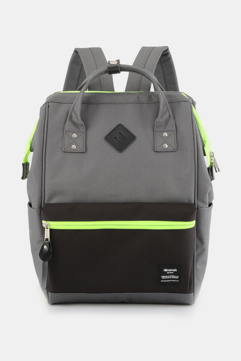 Contrast Waterproof Backpack Bag with Reinforced Edges - Gray