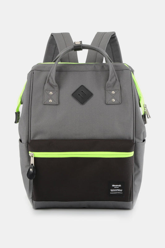 Contrast Waterproof Backpack Bag with Reinforced Edges - Gray