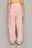 Patchwork Cargo Joggers with Drawstring Pockets