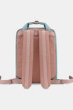 Contrast Waterproof Nylon Backpack Bag - Gray