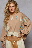 Vintage Patchwork Floral Cropped Sweatshirt