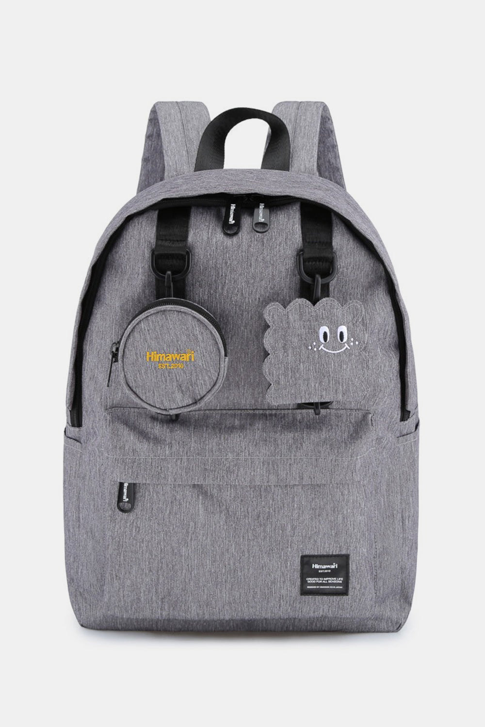 Waterproof Canvas Backpack Bag with Removable Coin Purse - Gray