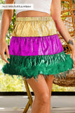 Metallic Fringe Hem Festival Mini Skirt