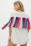 American Flag Sequin Star Fringe Top