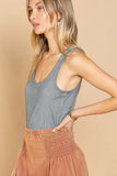 Racerback Cami with Studded Ribbed Detailing