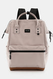 Waterproof Canvas Travel Backpack Bag with USB Port - Pink