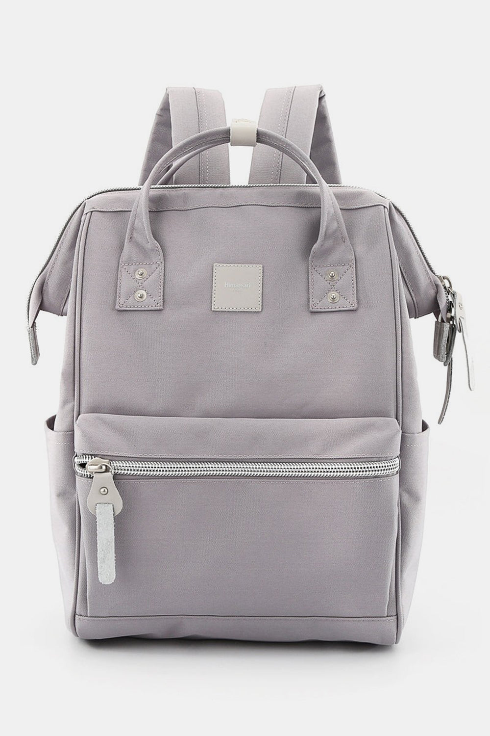 Water Resistant Canvas Backpack Bag with Side Pockets - Beige