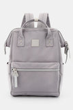 Water Resistant Canvas Backpack Bag with Side Pockets - Beige