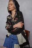 Floral Lace Patch Vintage Bomber Jacket