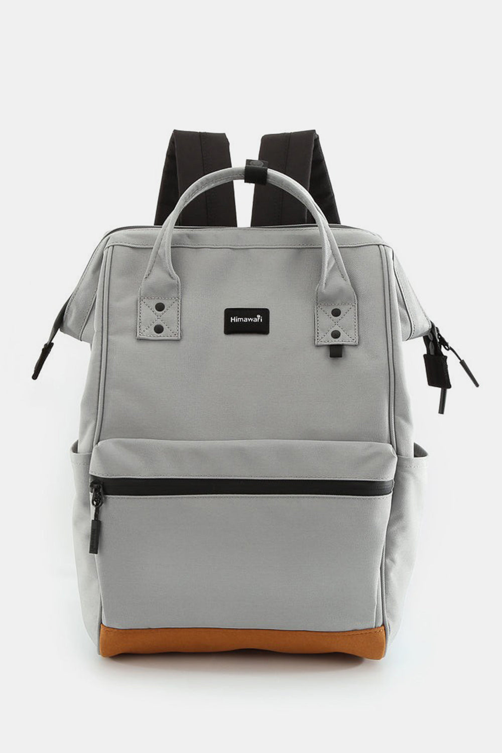 Waterproof Canvas Travel Backpack Bag with USB Port - Gray