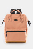 Waterproof Canvas Travel Backpack Bag with USB Port - Coral