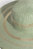 Elegant Metallic Trim Floppy Sun Hat