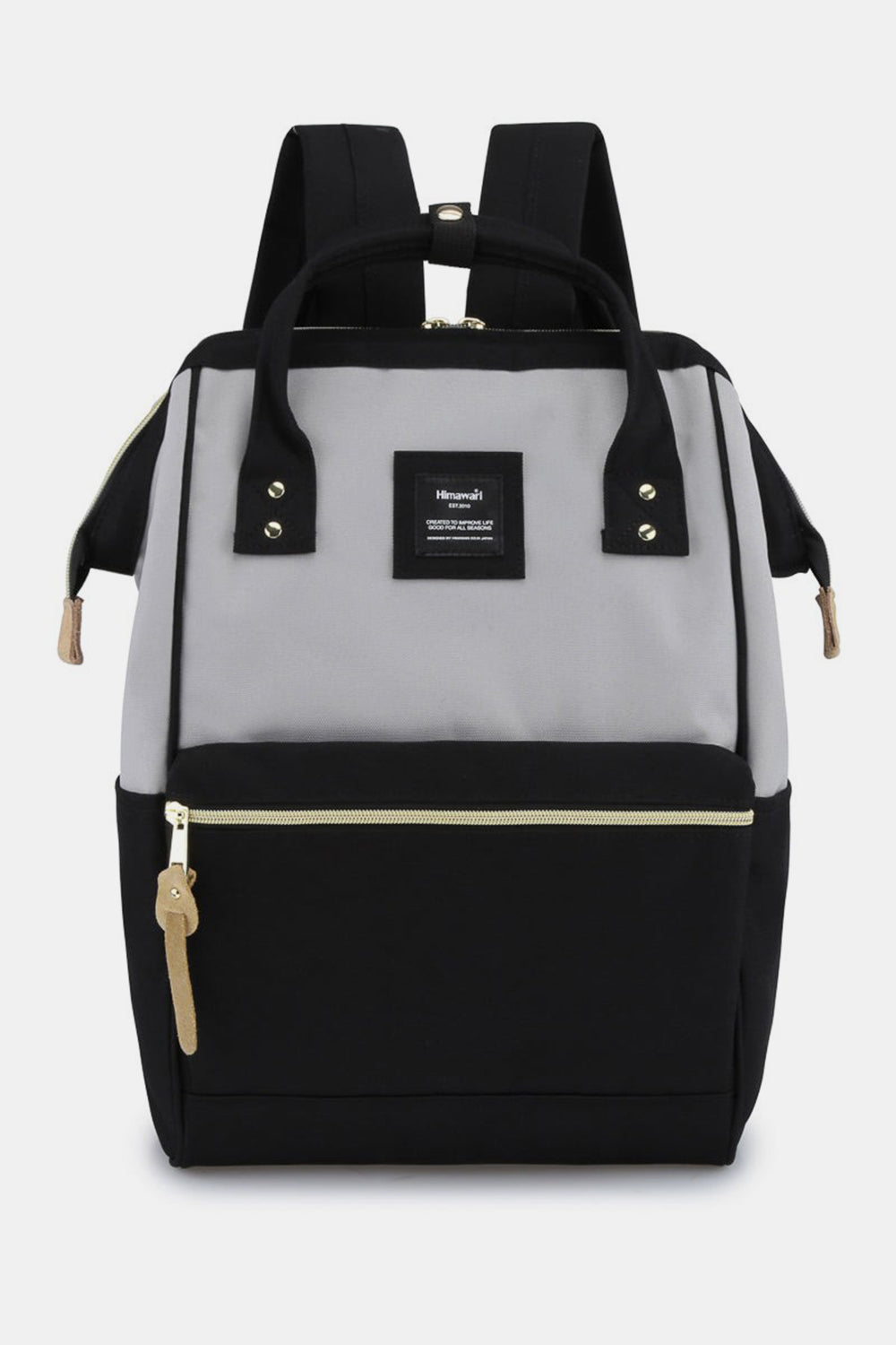 Waterproof Canvas Backpack Bag with Side Pockets - Rust