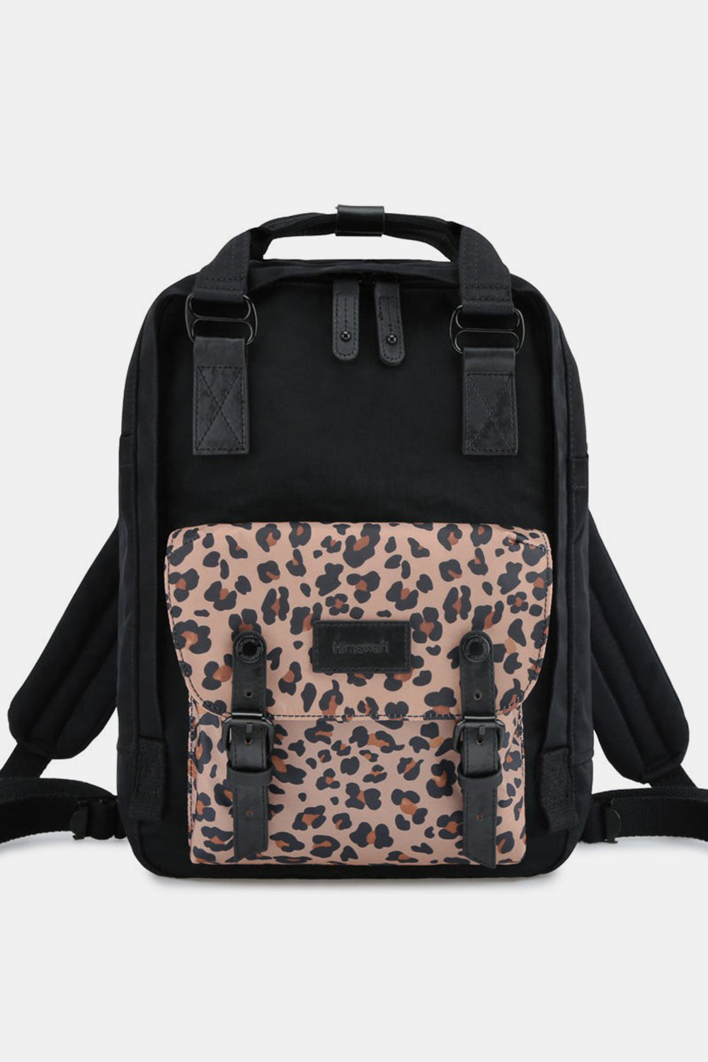 Contrast Waterproof Nylon Backpack Bag - Black/Leo