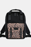 Contrast Waterproof Nylon Backpack Bag - Black/Leo